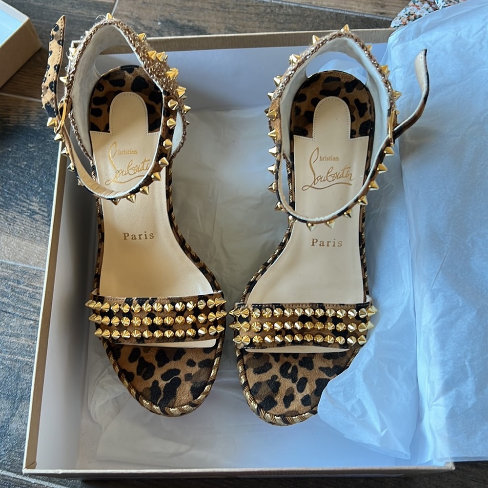 Christian Louboutin Madmonica velours Rio wedge sandals